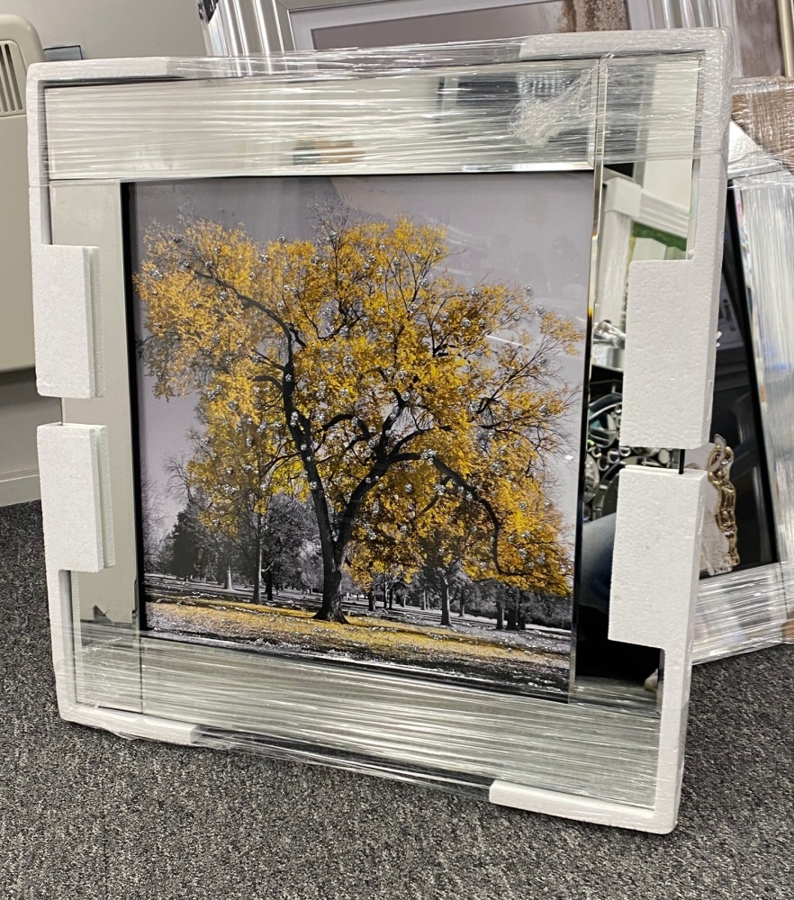 Mirror framed art print "Gold Tree"