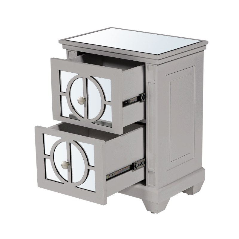 Torino Grey Wood 2 Drawer Bedside Cabinet