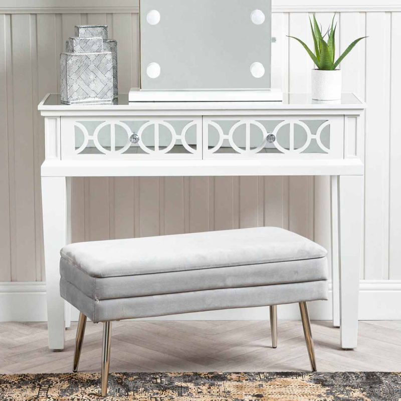 Torino White Wood 2 Drawer Console Table