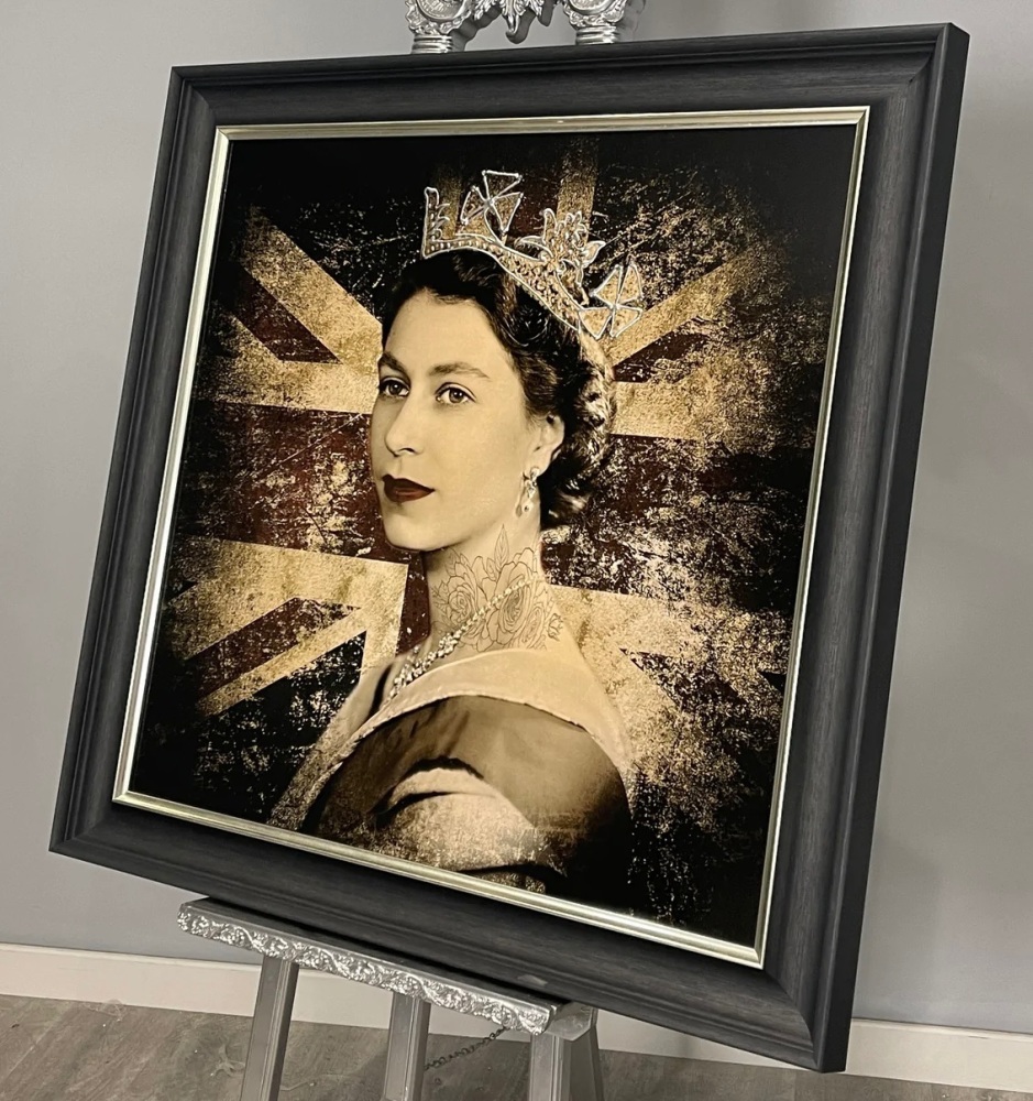 The Queen Union with Jack Background 55cm x 55cm Various frame colours available