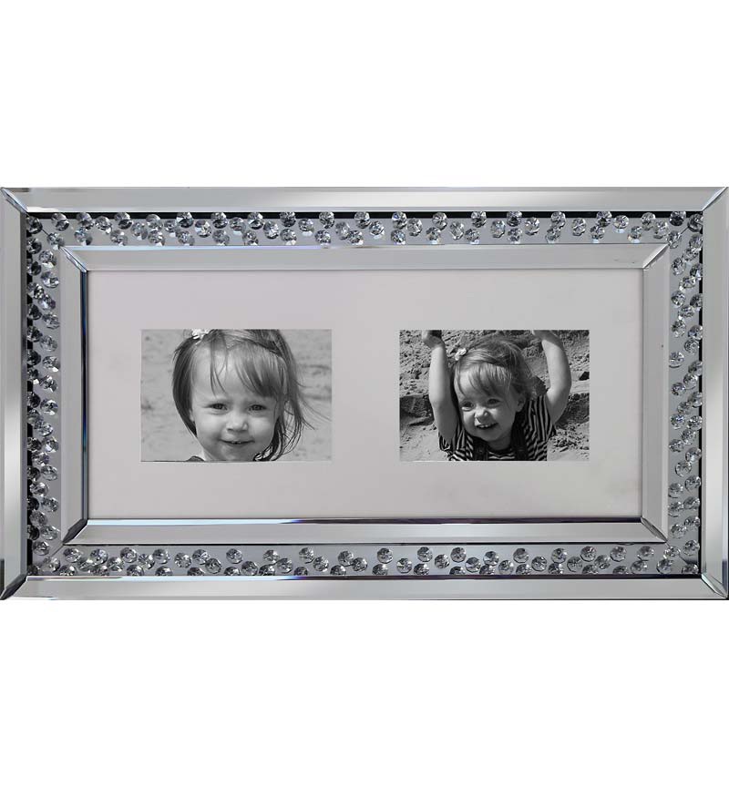 Floating Crystals collage 2 Mirrored Photo Frame (b) 50cm x 35cm