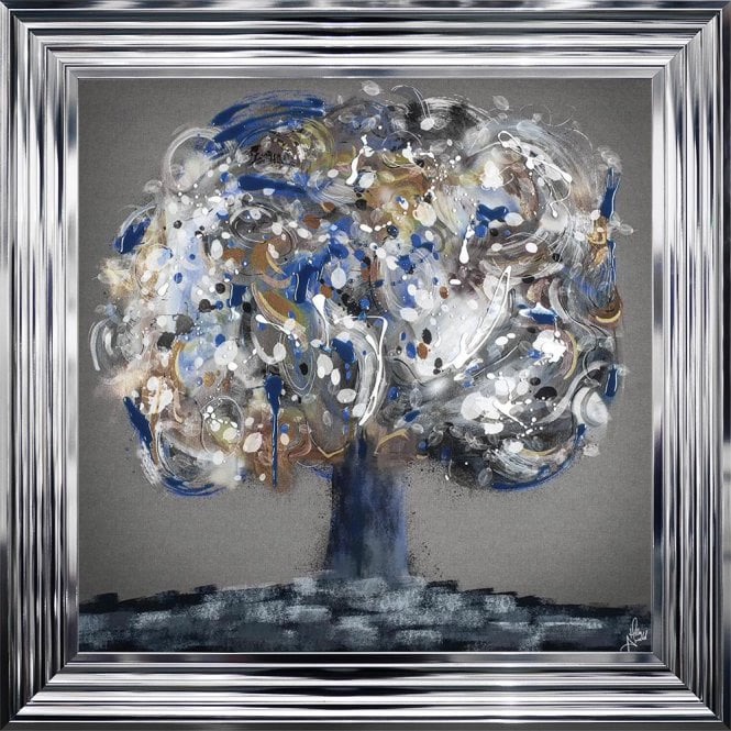 "Mystic Tree in Blue" Framed Wall Art  in 4 sizes