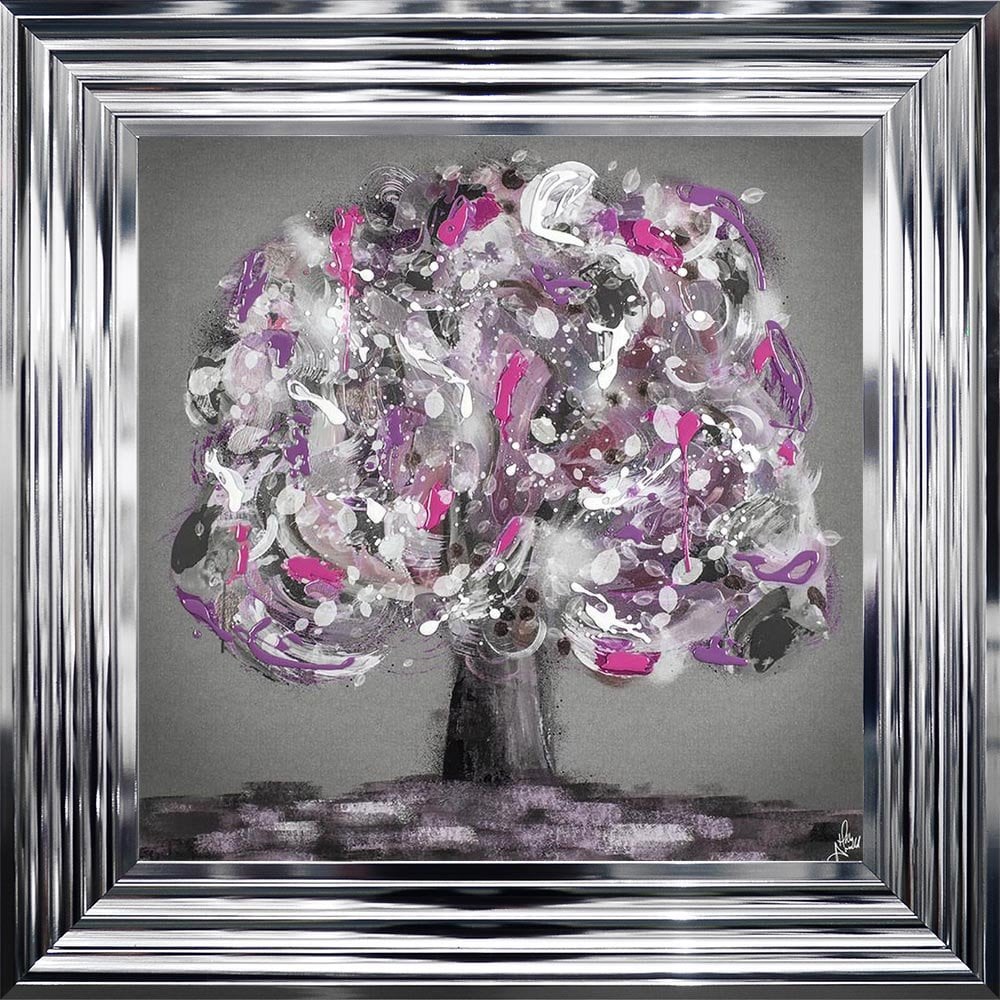 "Mystic Tree in pink" Framed Wall Art  in 4 sizes