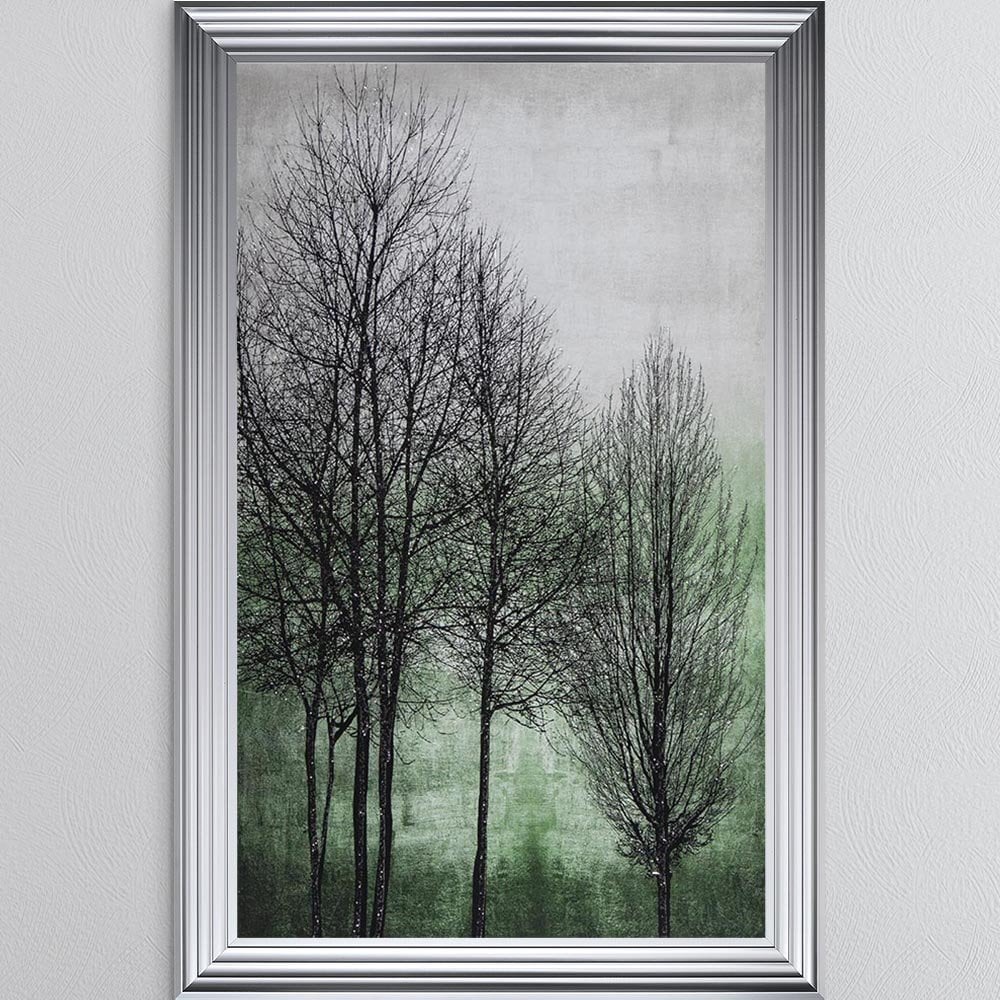 framed art print "Green Tree Line" in 2 size & choice of frames ( portrait)