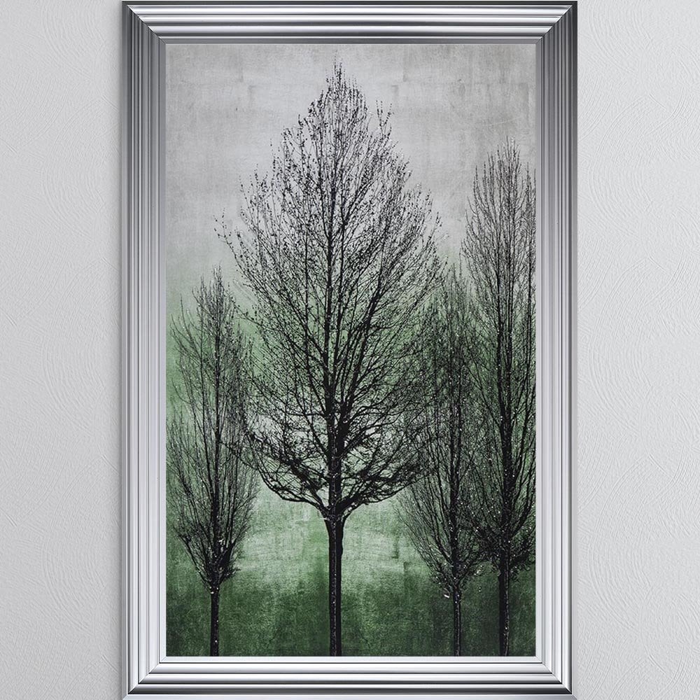 framed art print "Green Tree Line 2 " in 2 size & choice of frames ( portrait)