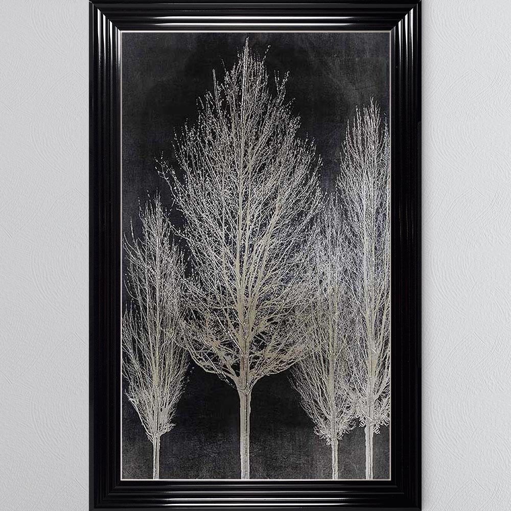 framed art print "silver Tree Line 2" in 2 size & choice of frames ( portrait)