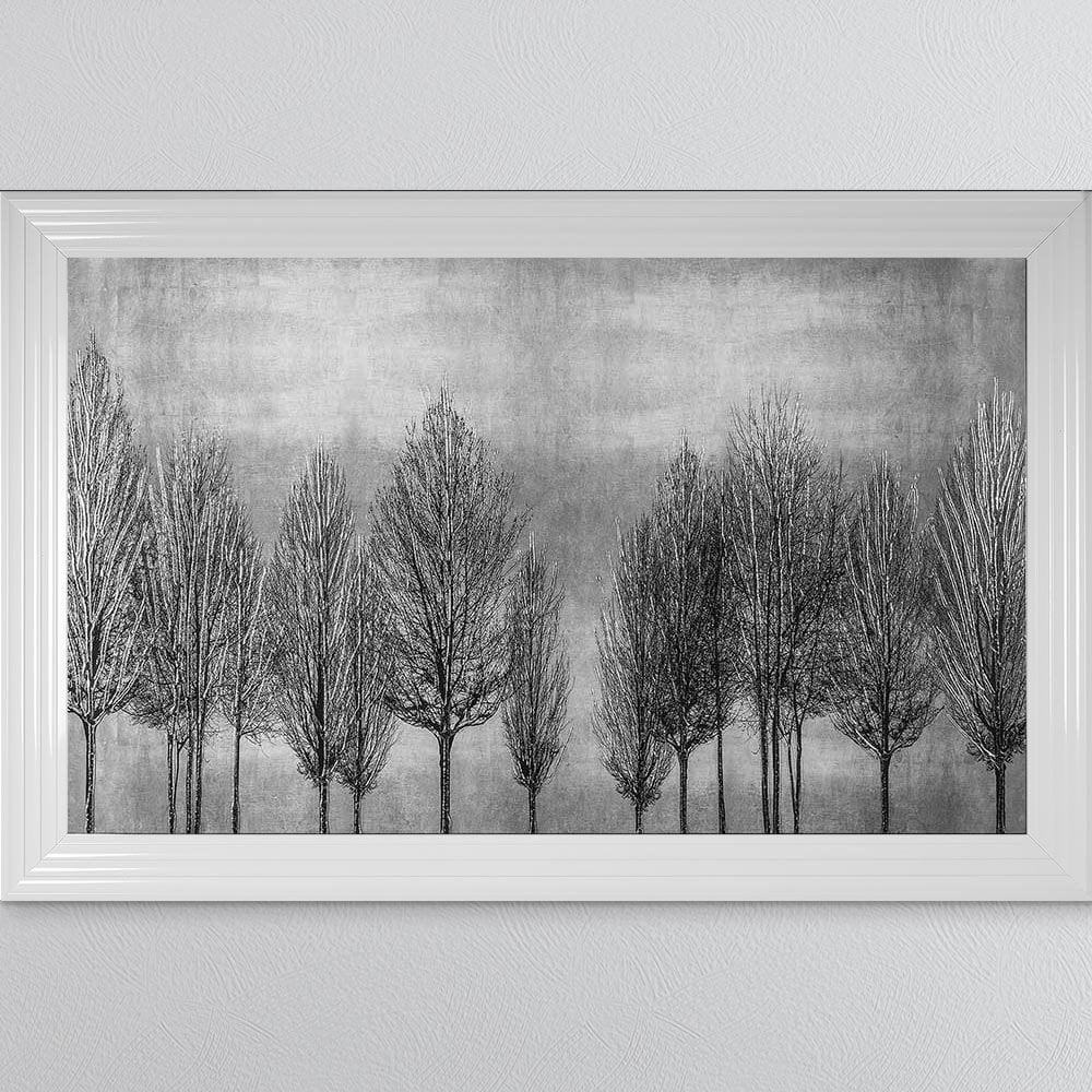 framed art print "silver Tree Line " in 2 size & choice of frames ( landscape)