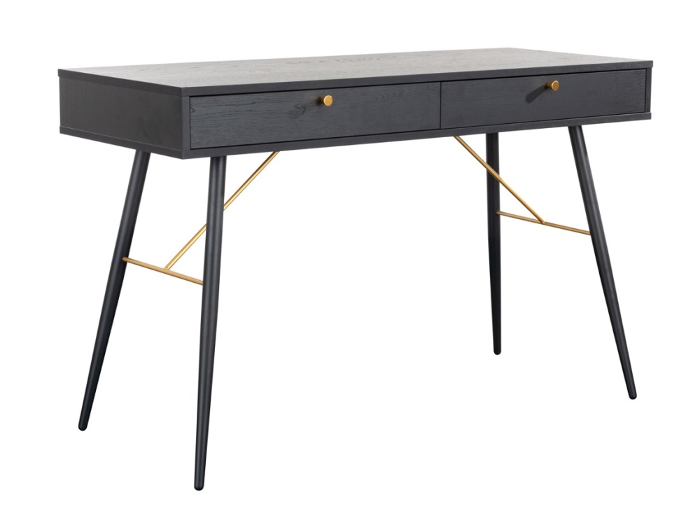 Black Oak Large 2 Draw Console / Desk 120cm