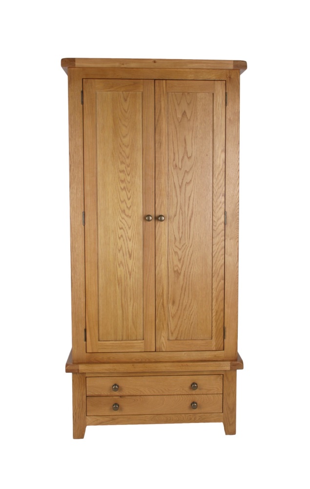 Oak 2 Door 2 draw Wardrobe 90cm