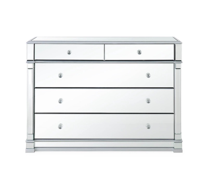 Athena 2 over 3 Gold & Silver Mirrored chest of draws