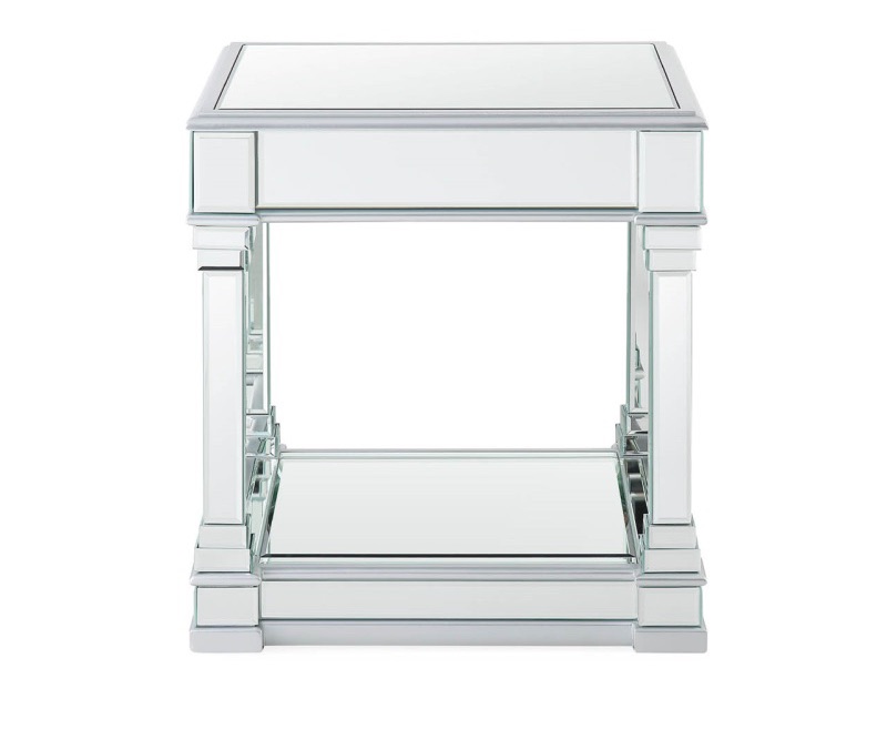 Athena Silver Mirrored Lamp Table