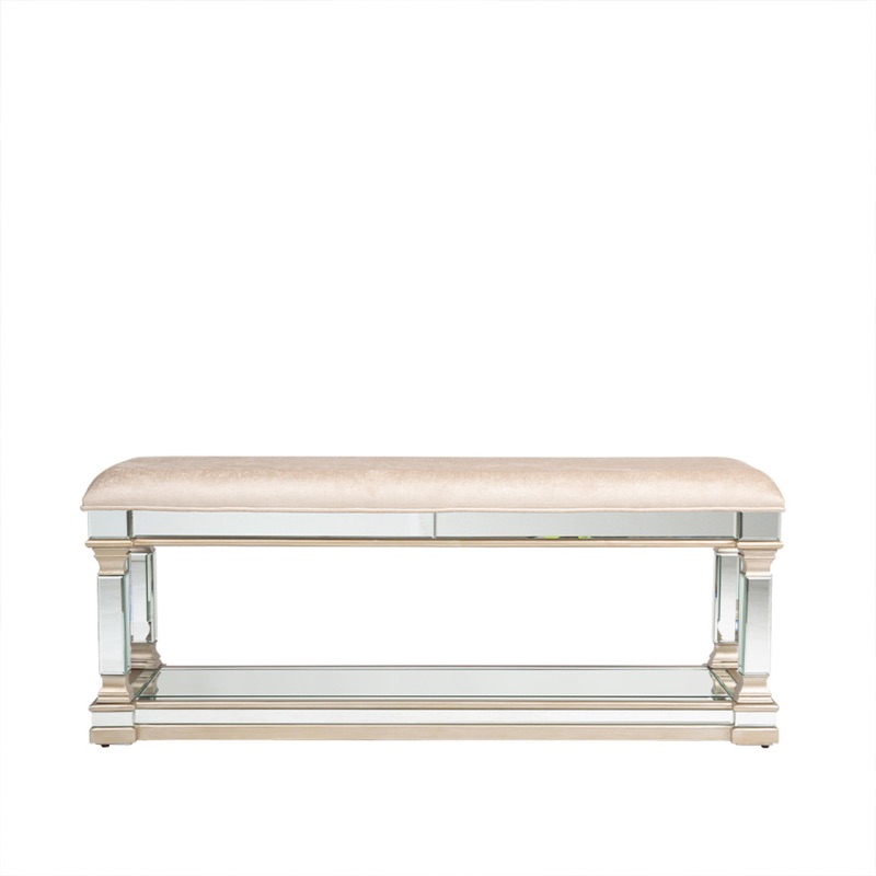 Athena Gold & Silver Large Bed end Mirrored Bench