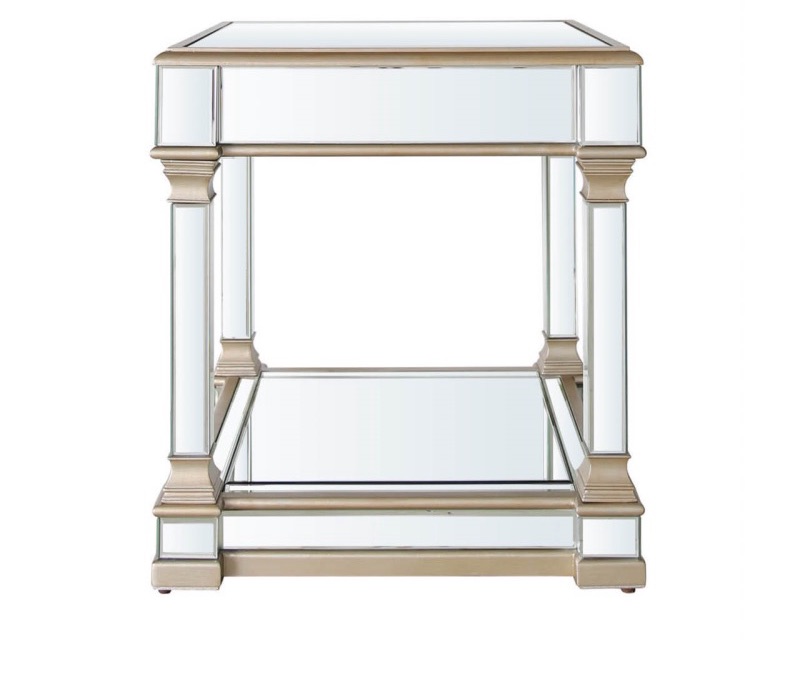 Athena Gold & Silver Mirrored Lamp Table