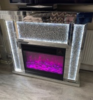 # Diamond Crush Sparkle Monica Led Mirrored fire surround with Multi Colour flame  electric fire LAST ONE LEFT