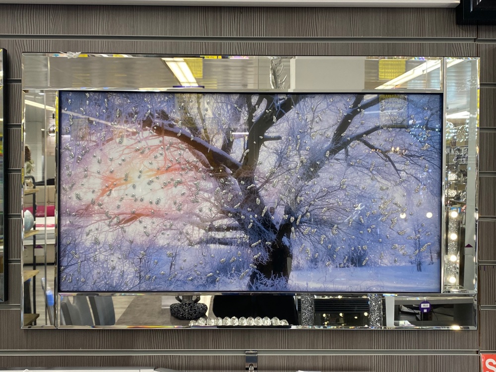 Mirror framed "Sparkle snowy tree" Wall Art 