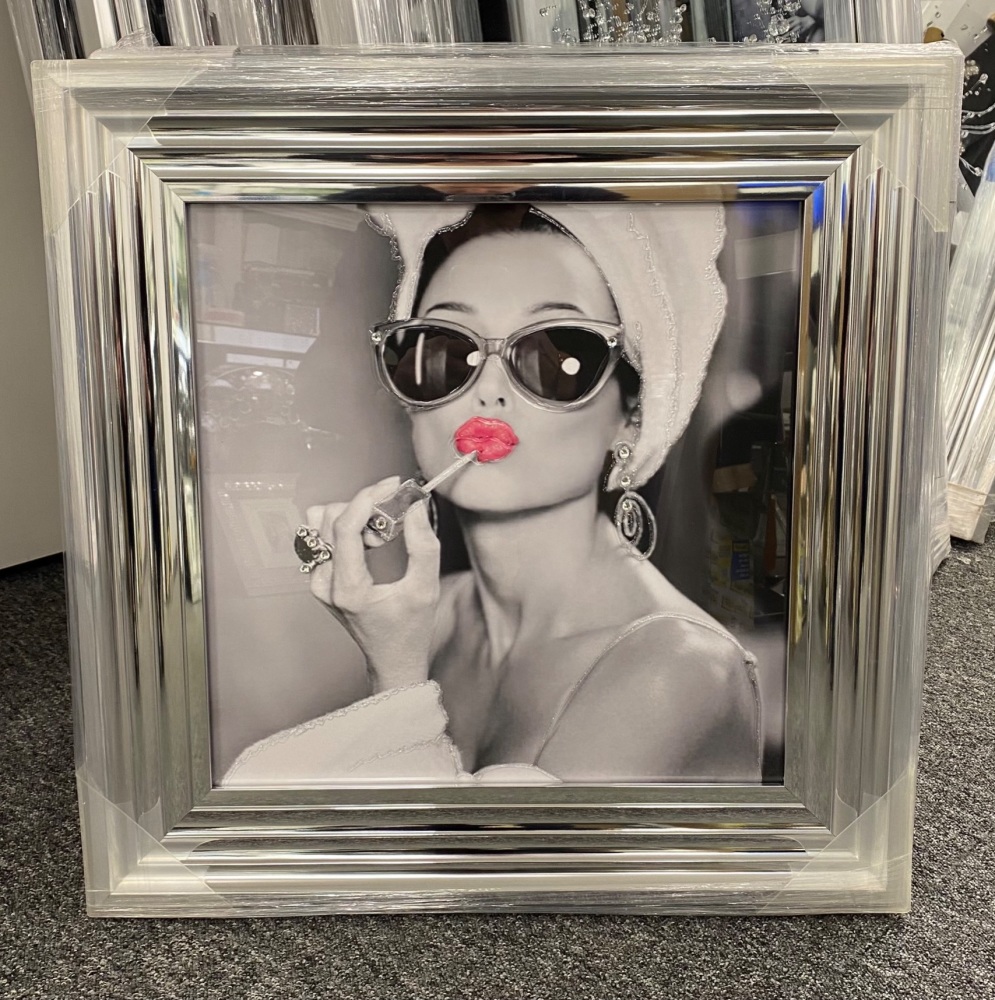 "Audrey Hepburn Glamour Lady" Wall Art in stock for a quick delivery