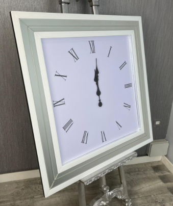 Bianco White & Mirrored Wall Clock 90cm x 90cm