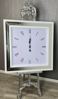 Bianco White & Mirrored Wall Clock 90cm x 90cm