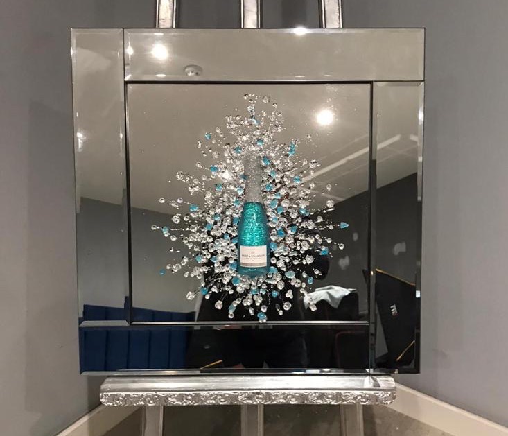 Mirror framed Sparkle Glitter Art Gucci, Louis Vuitton, Vogue & Prada