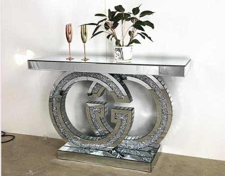 * Diamond Crush crystal Sparkle  GG Console Table in stock Special Offer