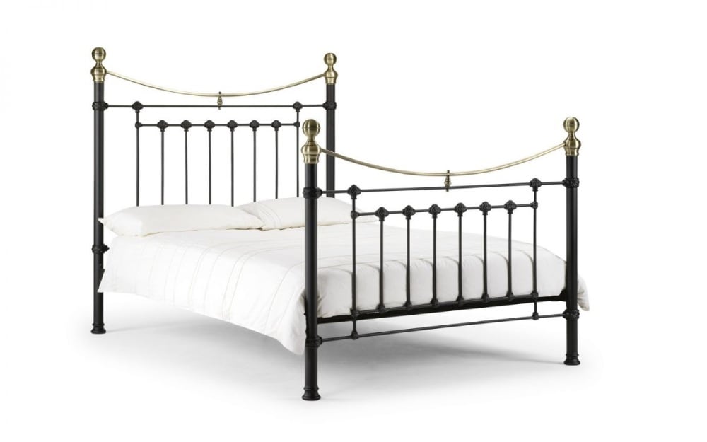 Victoria Bed - Satin Black & Brass  King size