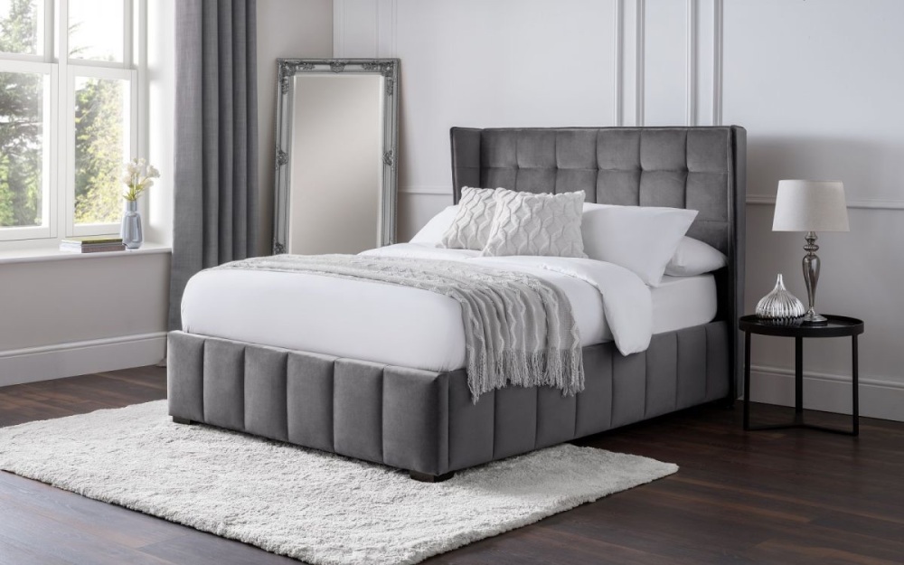 Gatsby  Bed - Light Grey King size bed