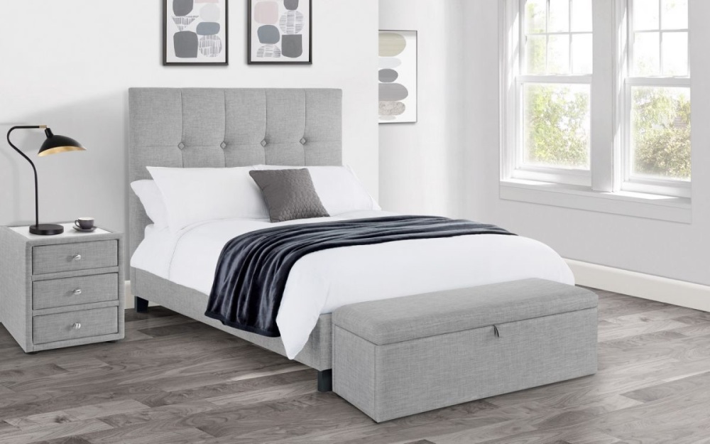 Sorrento High Headboard Bed - light Grey available in 3 sizes