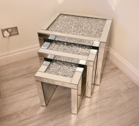 * Diamond Crush Crystal large Nest of 3 Tables item  - in stock