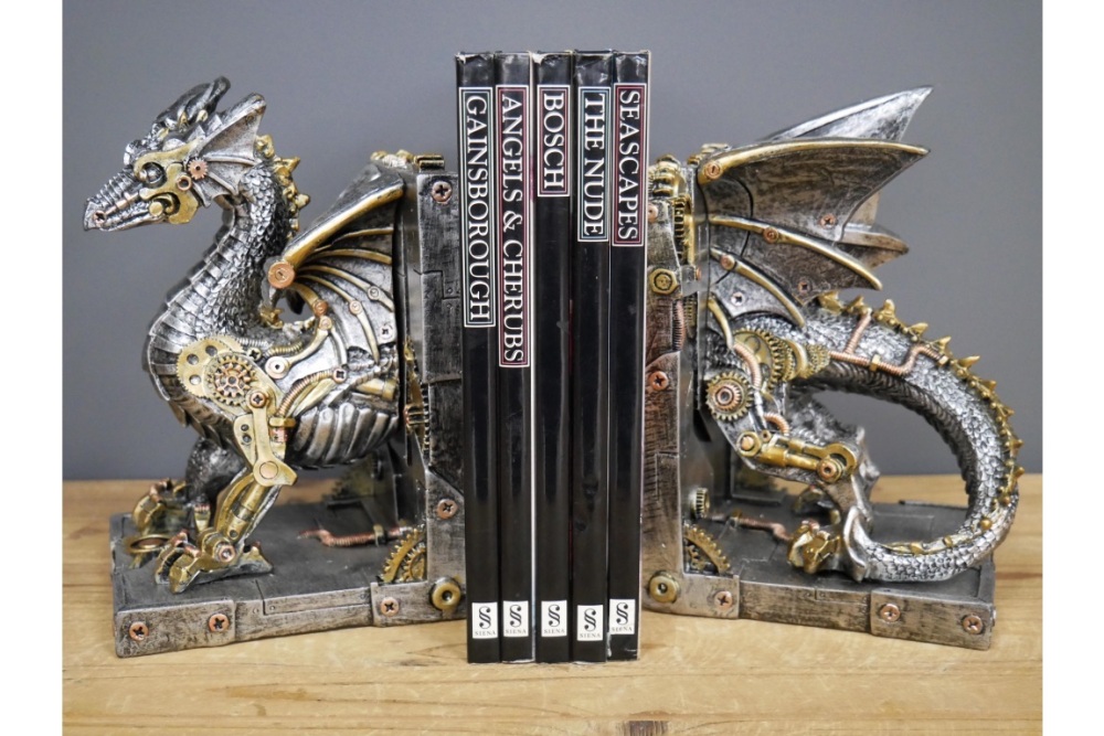 Steampunk Dragon Bookends