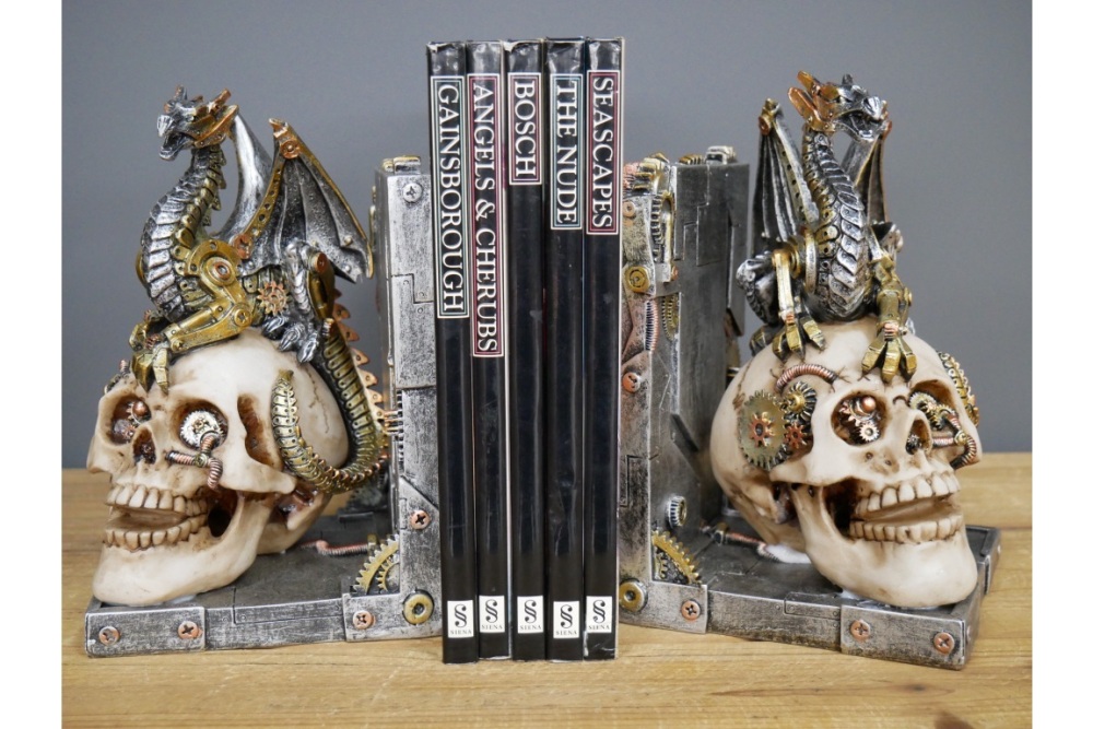 Steampunk Skull  Bookends