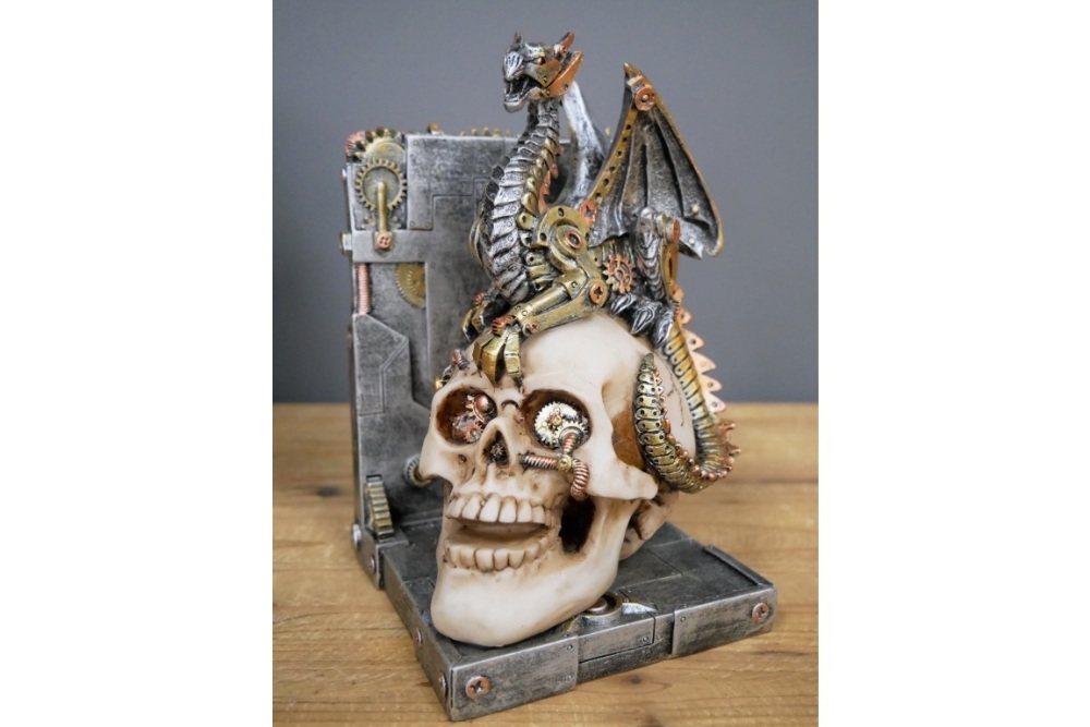 Steampunk Skull  Bookends
