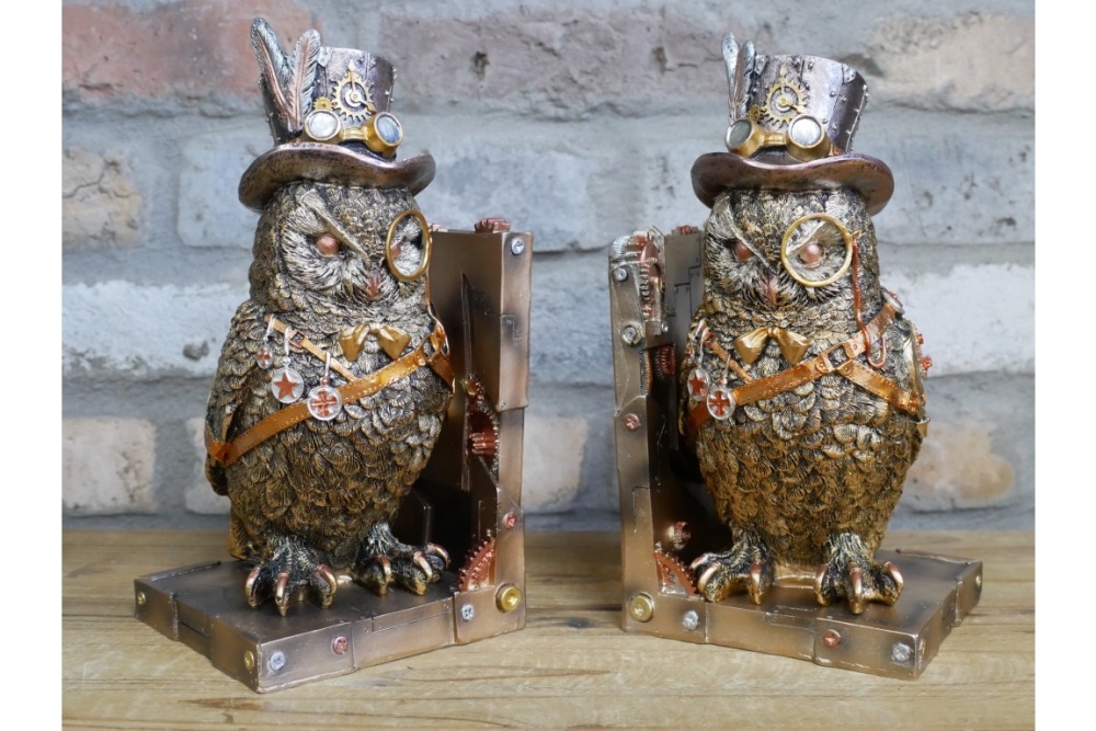Steampunk Owl  Bookends