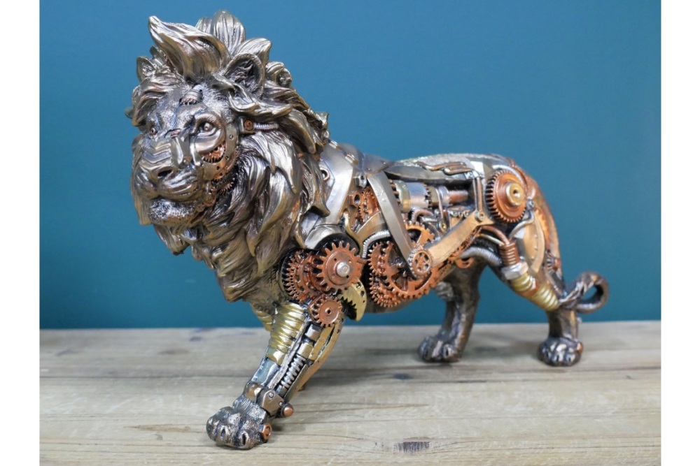 Steampunk Lion Silver & Copper