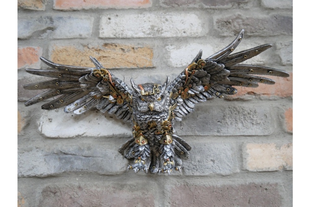 Steampunk Hanging Wall Owl