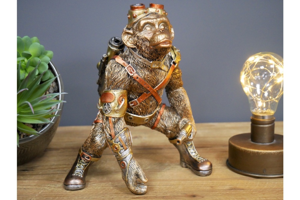 Steampunk  Warrior Bronze Monkey