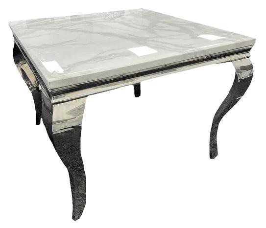 Louis Marble Dining Table in White Marble  100cm x 100cm