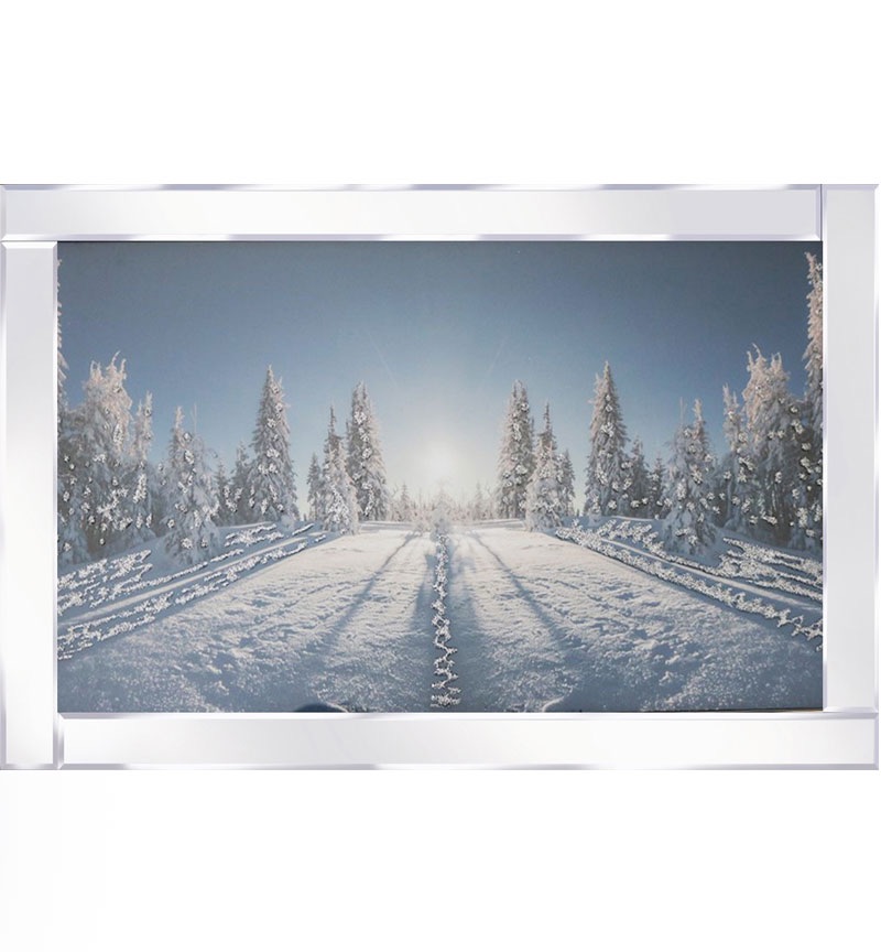 Mirror framed art print " Sunny Winter Day" 100cm x 60cm