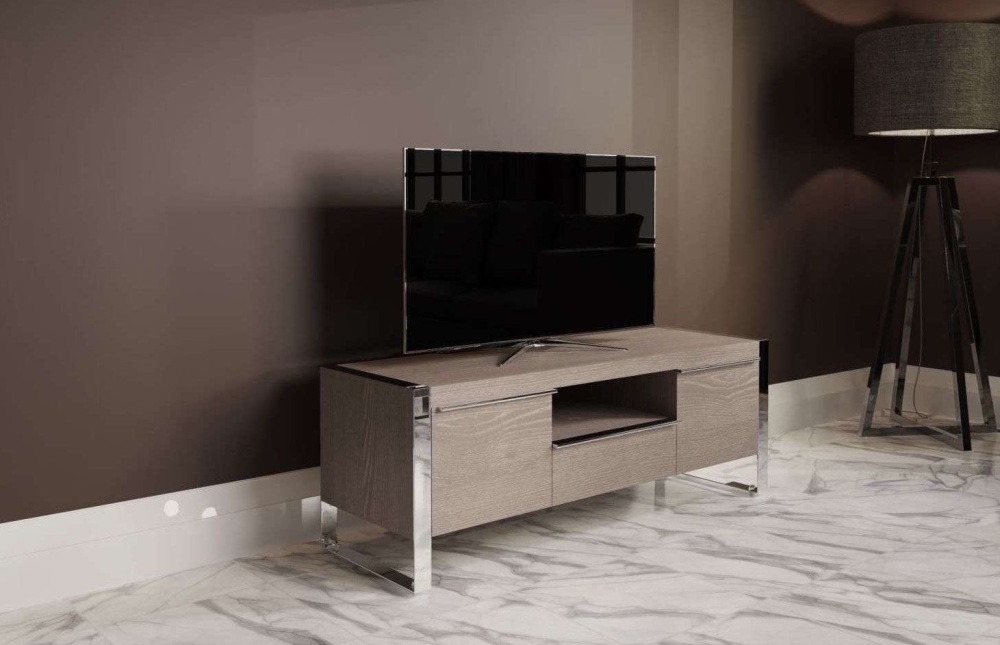I.D Standard Tv Unit in Grey oak & Chrome 180cm