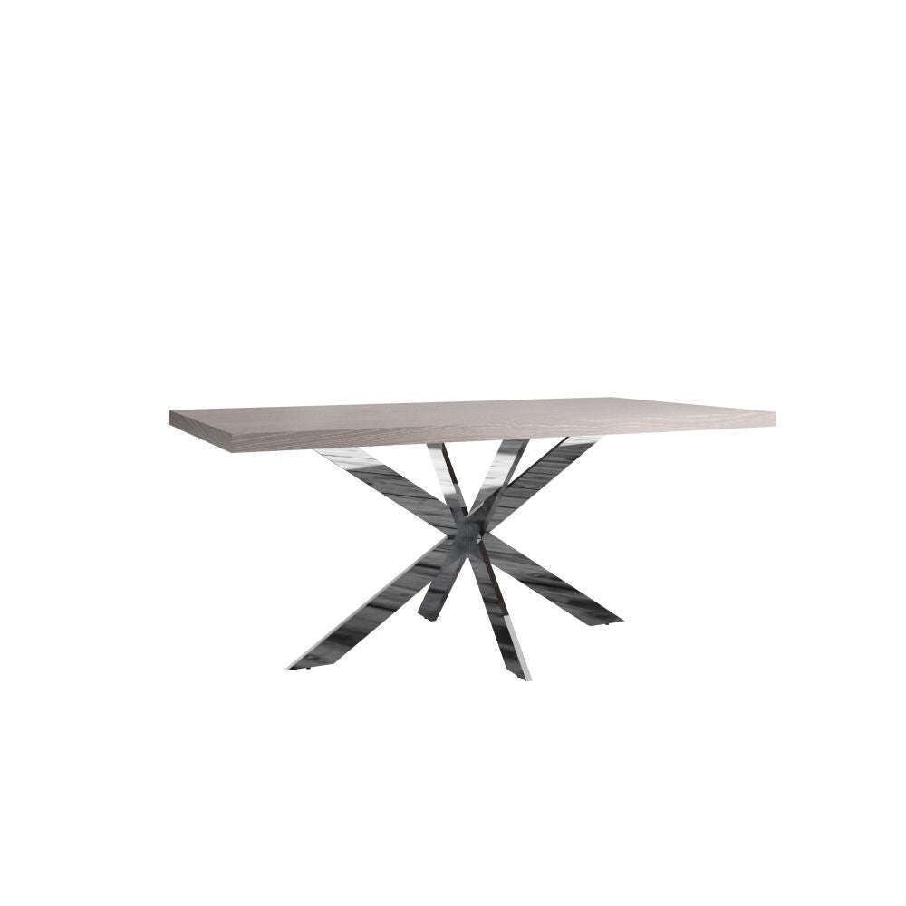 I.D Grey Oak & Chrome Dining Table 1.8m