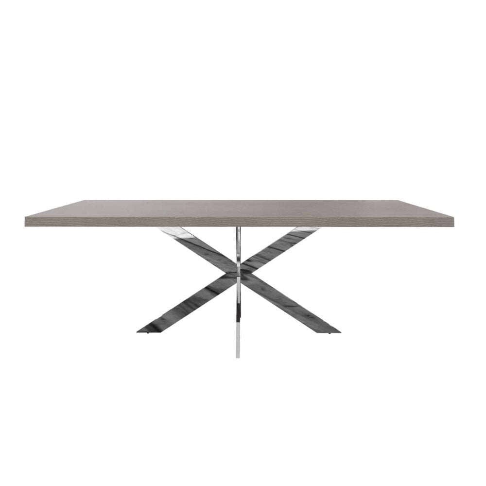 I.D Grey Oak & Chrome Dining Table 2.2m
