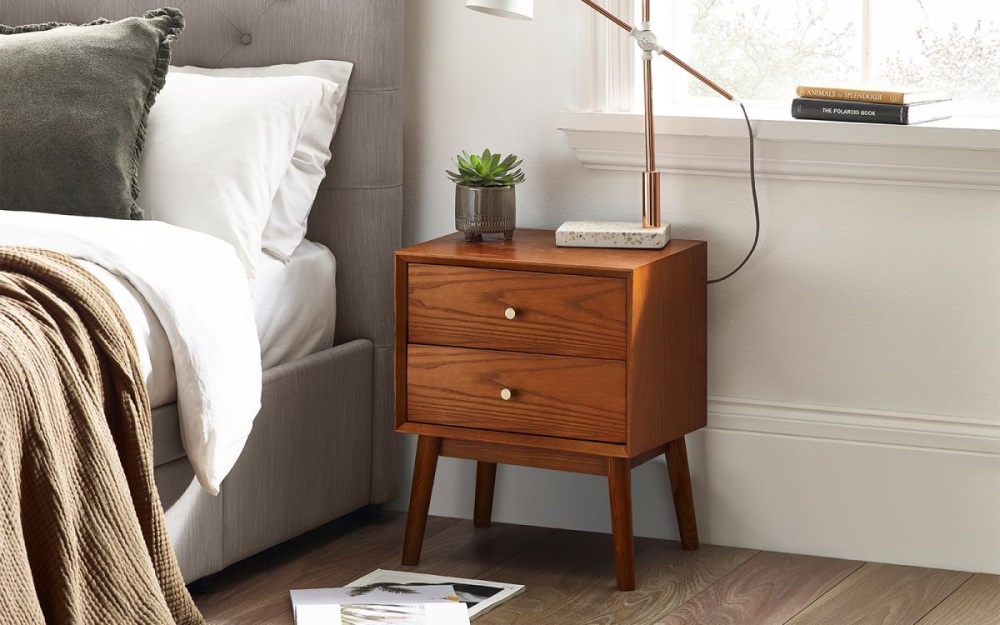 Cherry Ash Lowry 2 Drawer Bedside