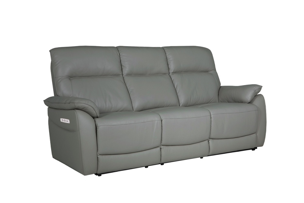 Nerano 3 Seater Electric Recliner Steel Grey