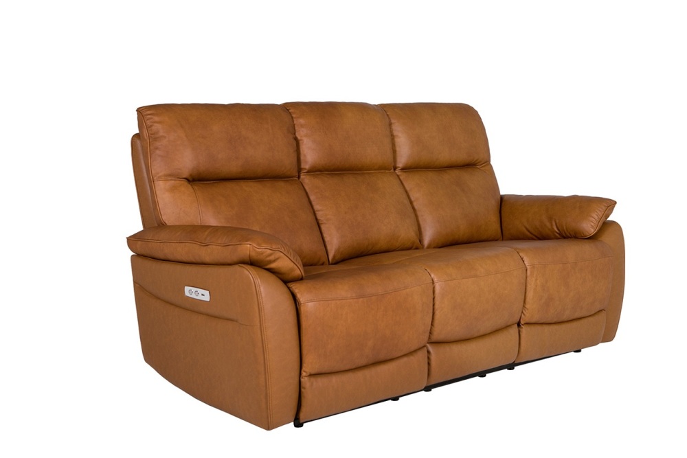 Nerano 3 Seater Electric Recliner Tan