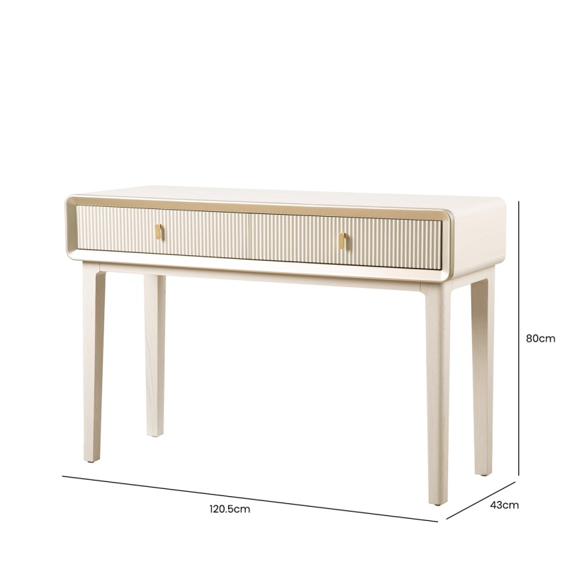Amelie Cream Elm 2 Drawer Console Table