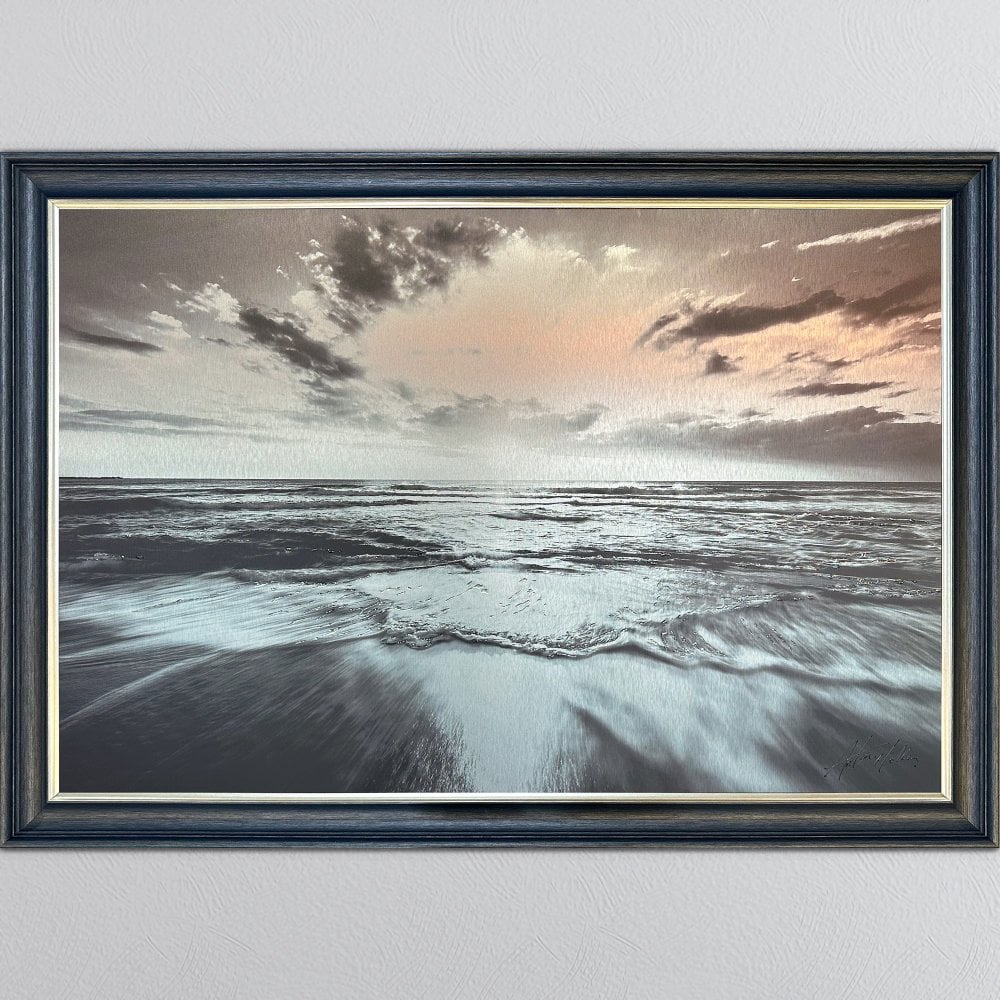Sunset Serenity 168cm x 114cm  in a dark grey black and champagne frame tri