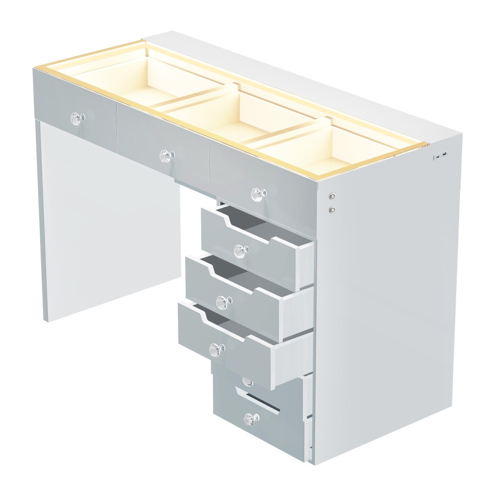 Hollywood dressing table with led lights in the top 120cm