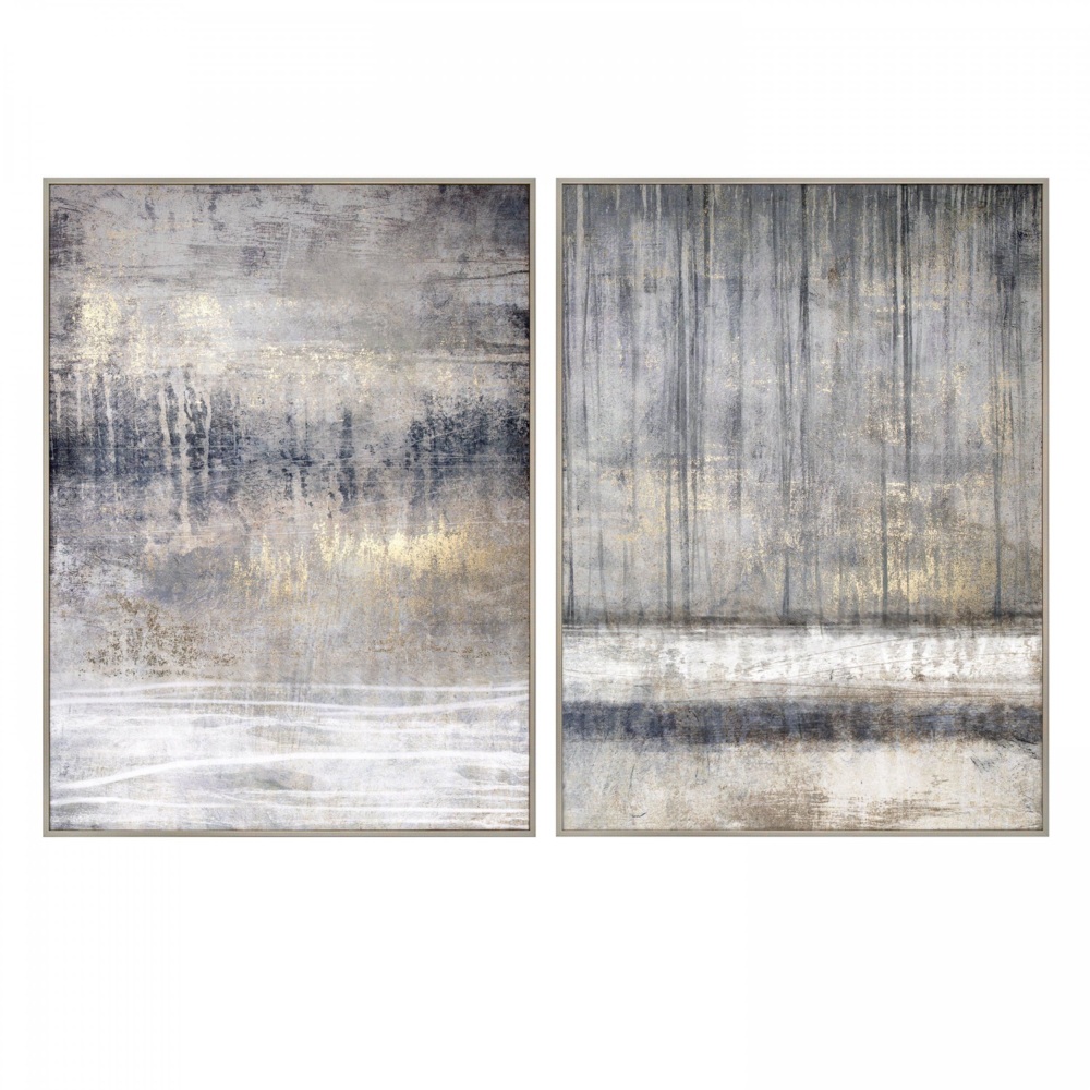 A set of contemporary framed canvases that boast flare.