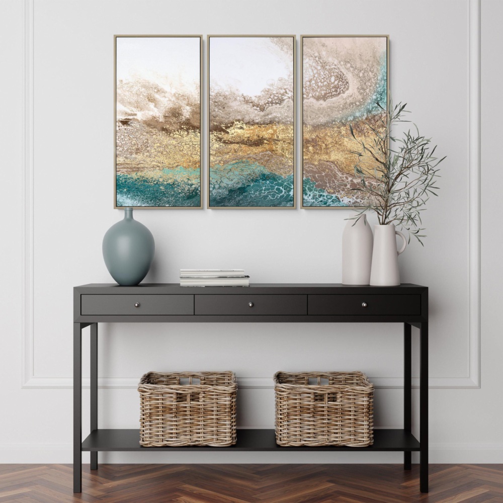 Serene Triptych set of 3 Framed Canvases