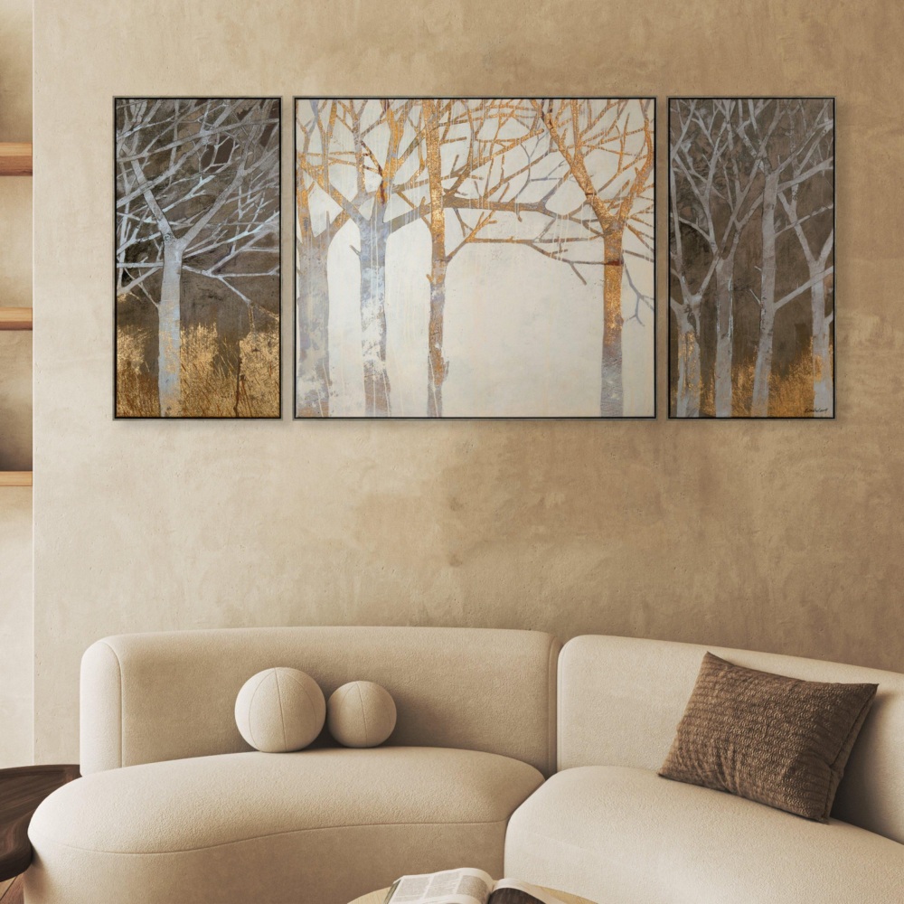 Day and Night Wall Art set of 3 Framed Canvases