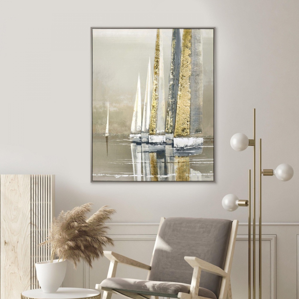 Golden Sails Framed Canvas Wall Art